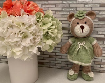 OSITO DE PELUCHE, Amigurumi, Regalo para bebés, Guardería, Peluche, Osos, Decoración de guardería, Niña