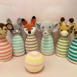 BOWLING SET - Amigurumi, Baby Gift, Nursery, Stuffed Animals, Nursery Decor, Baby Girl, Baby Boy, Toddlers, Plush Animals