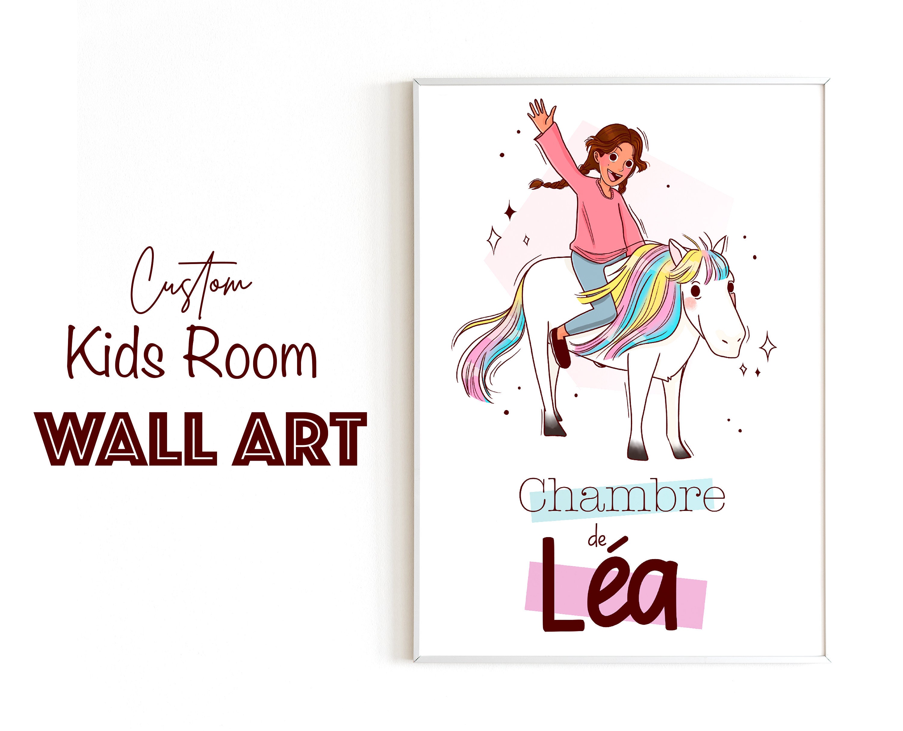 Custom kids room wall art kids drawing children wall art | Etsy