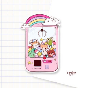 Pegatinas de máquina de garra, pegatinas troqueladas, pegatinas de animales, pegatinas para portátiles, decoración de planificador, pegatinas kawaii