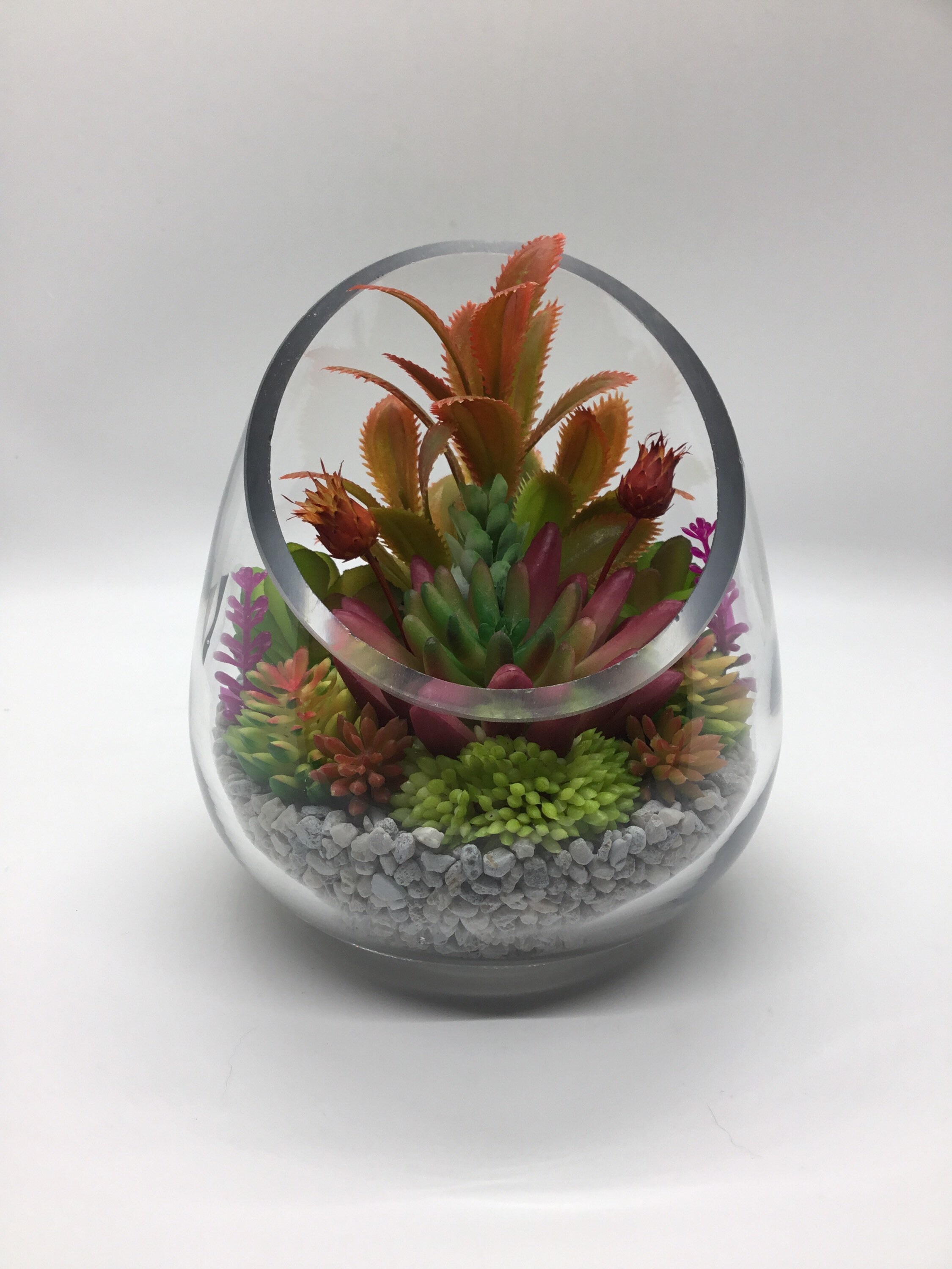 Artificial Succulent Terrarium Kit Small 5 Slant Cut Etsy