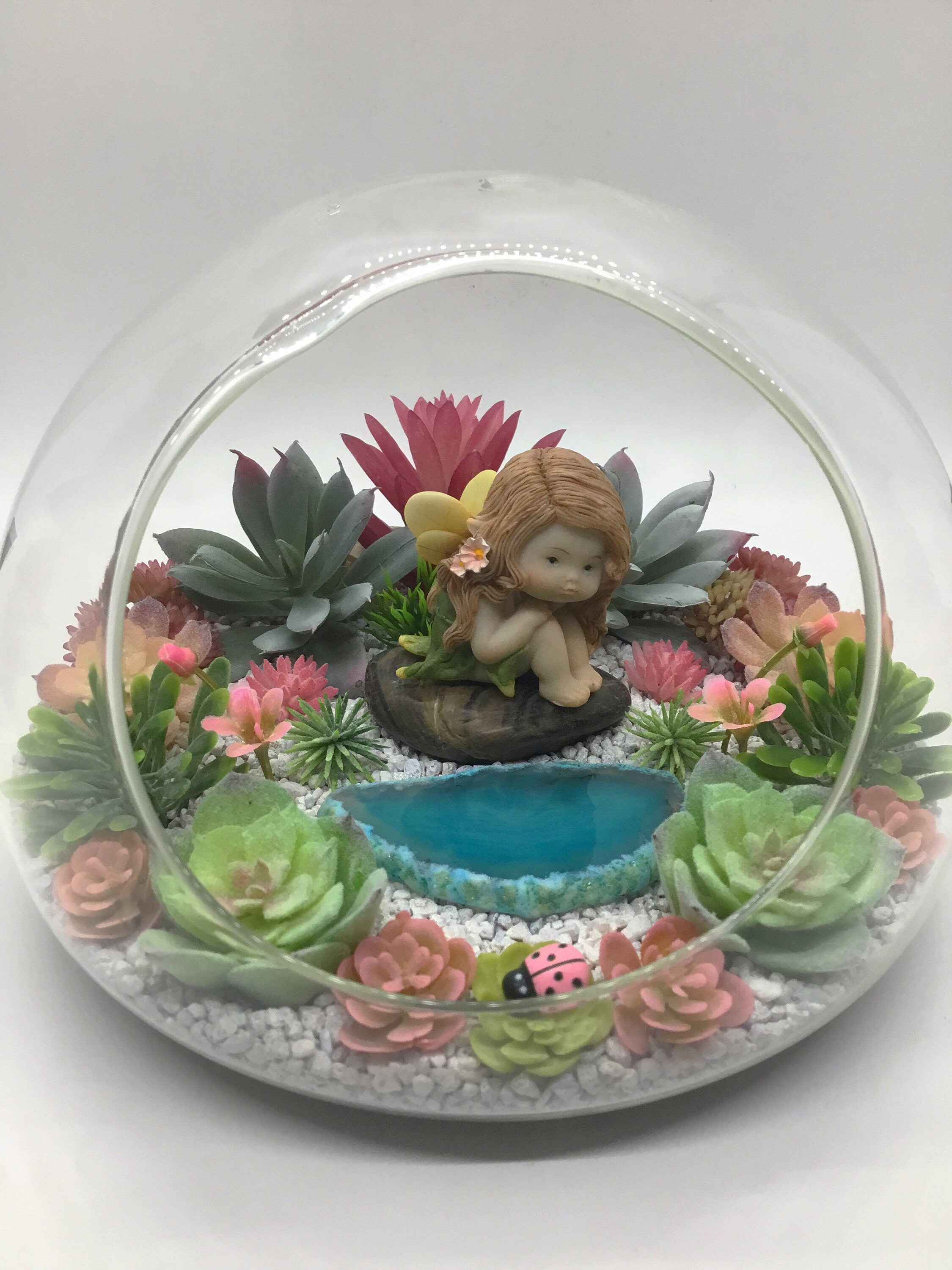Fairy Terrarium Artificial Succulent Terrarium Kit 7 Dome Etsy