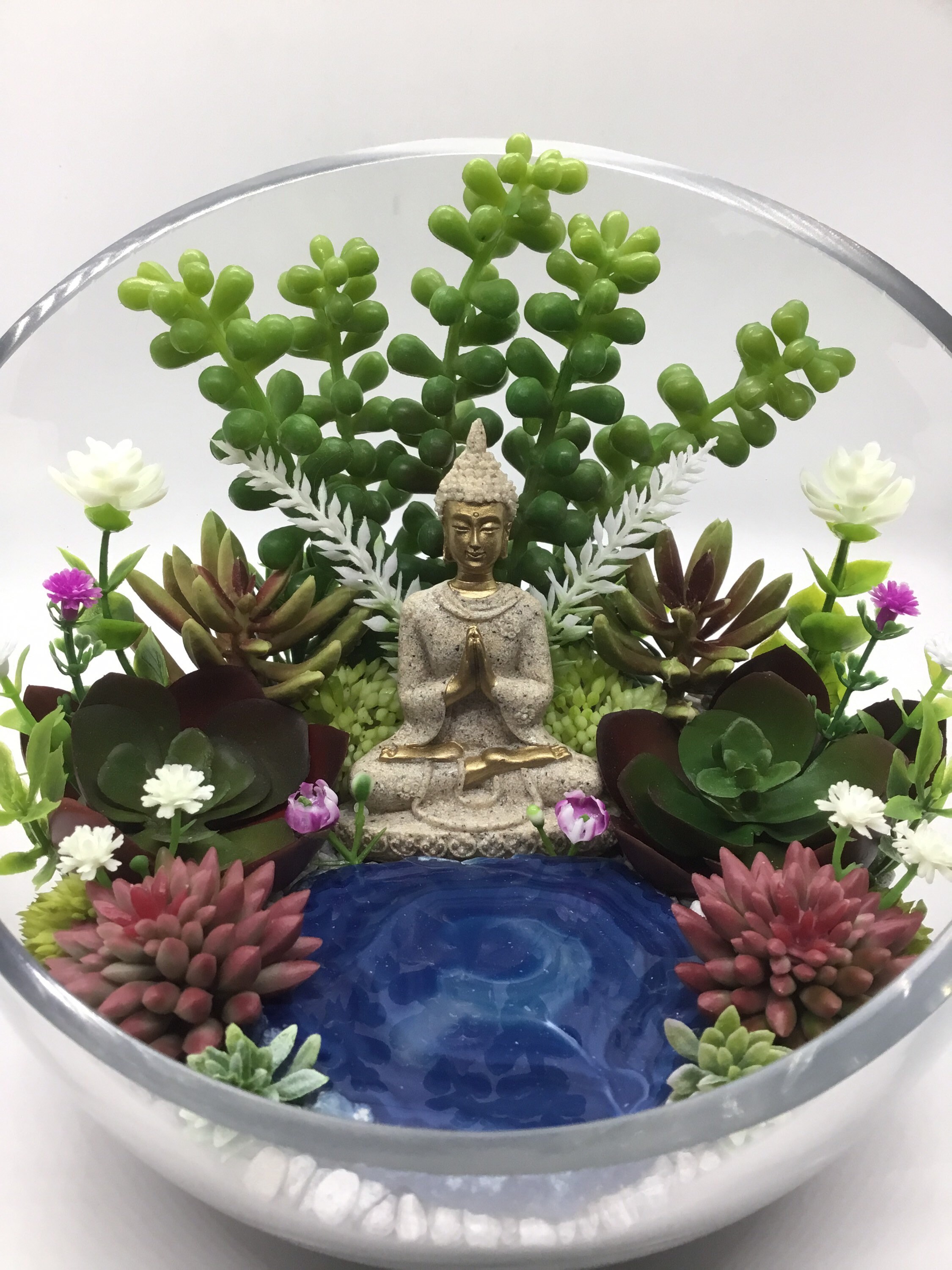 Terrarium buddha Artificial Succulent Terrarium Kit Etsy