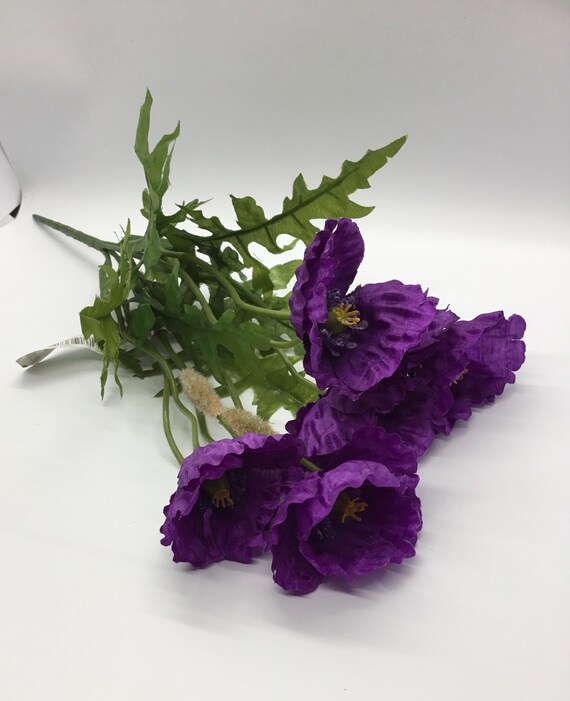 Ashland Bush Gerbe Purple Flower Stem Artificial Lowers Etsy