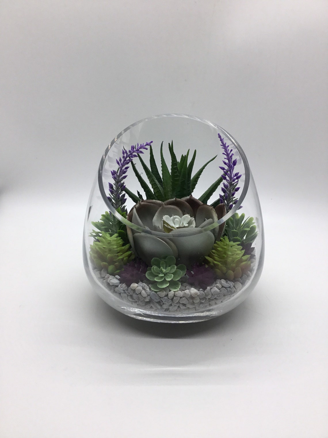 Artificial Succulent Terrarium Kit Small 5 Slant Cut Etsy
