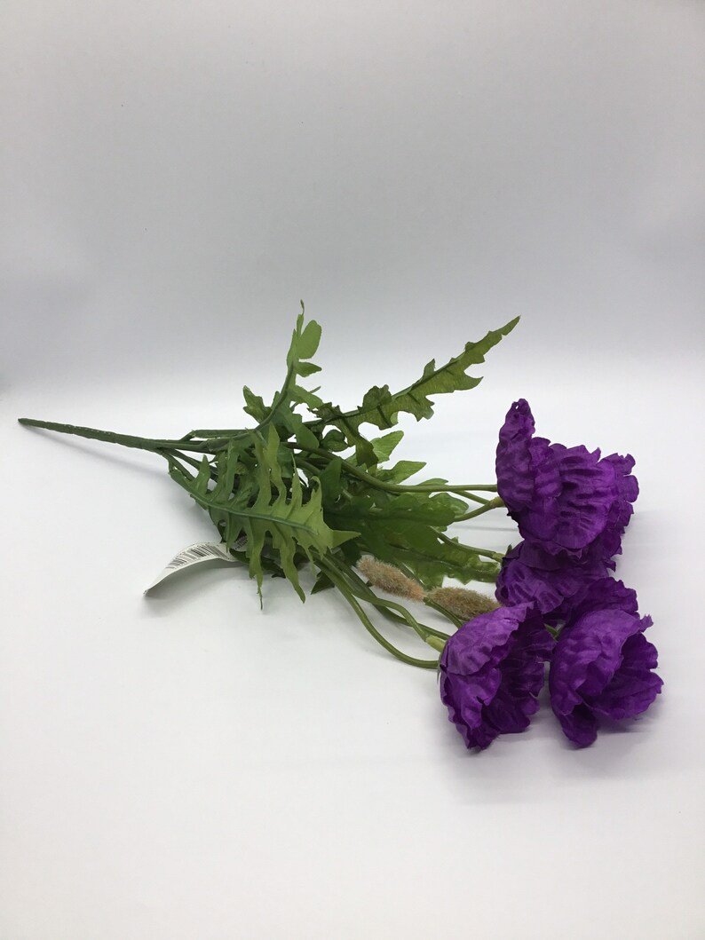 Ashland Bush Gerbe Purple Flower Stem Artificial Lowers Etsy