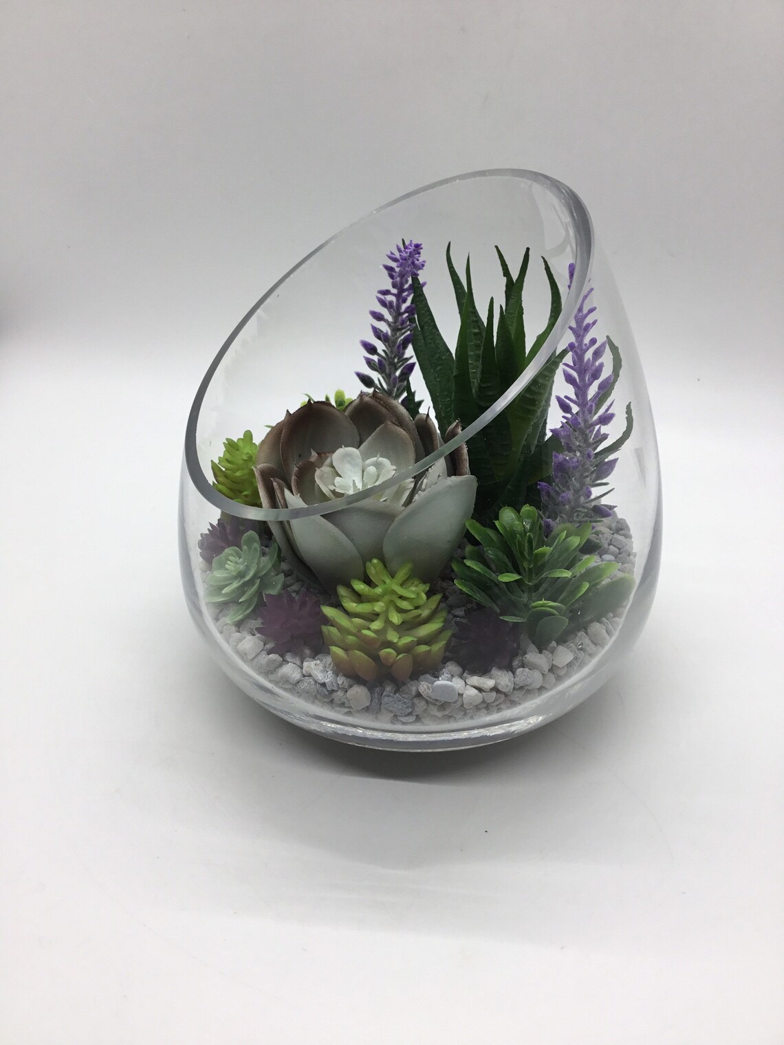 Artificial Succulent Terrarium Kit Small 5 Slant Cut Etsy