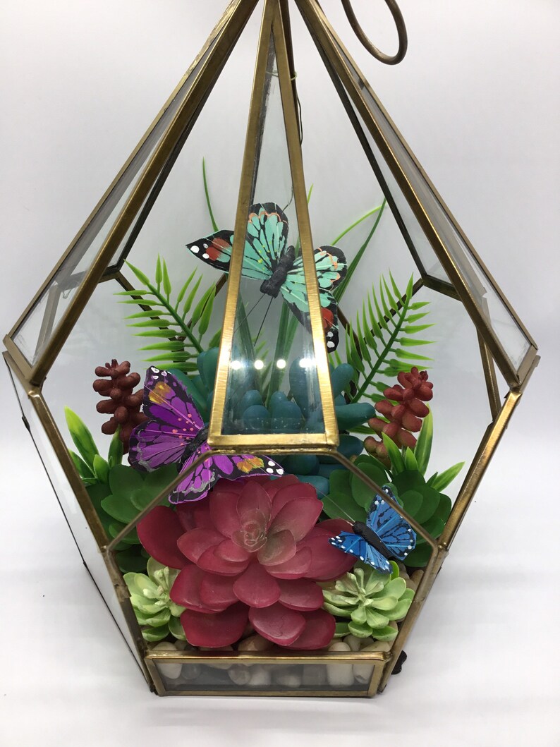Butterfly Terrarium Kit Artificial Succulent Terrarium Kit 10 Metal