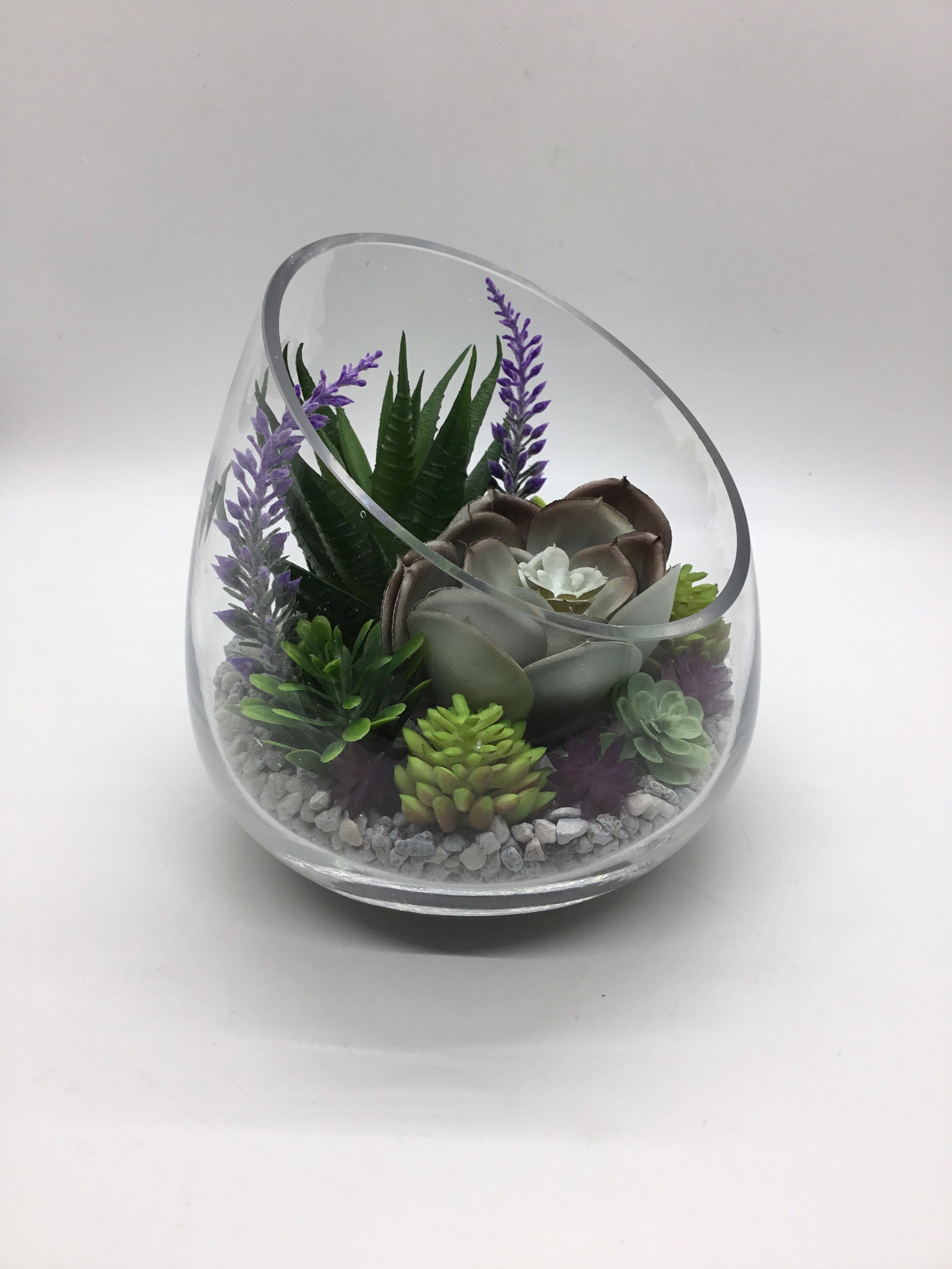 Artificial Succulent Terrarium Kit Small 5 Slant Cut Etsy