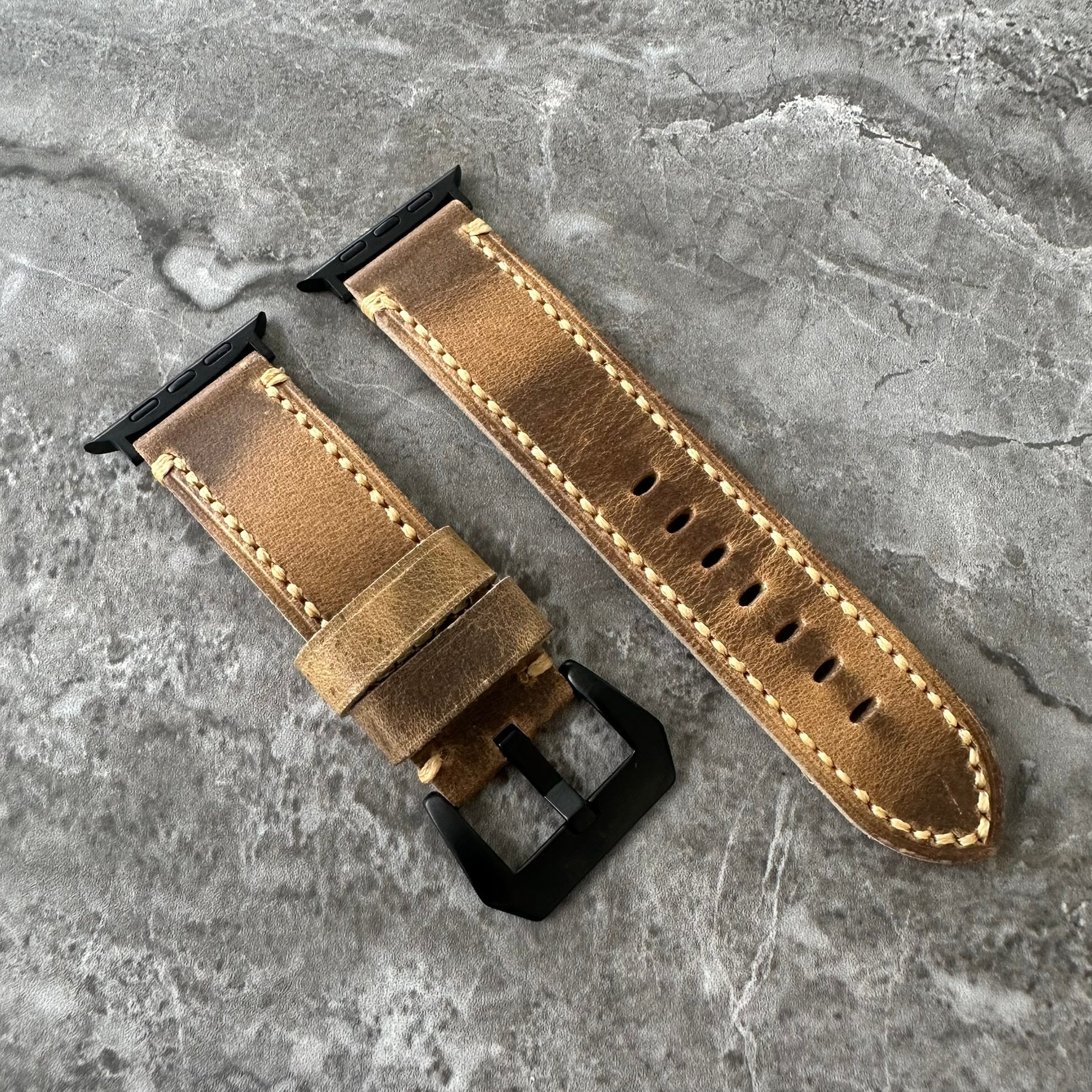 Rustic Apple Watch Engraved Rustic Leather Apple Watch Ultra Band - Cracked Brown 49mm - Etsy