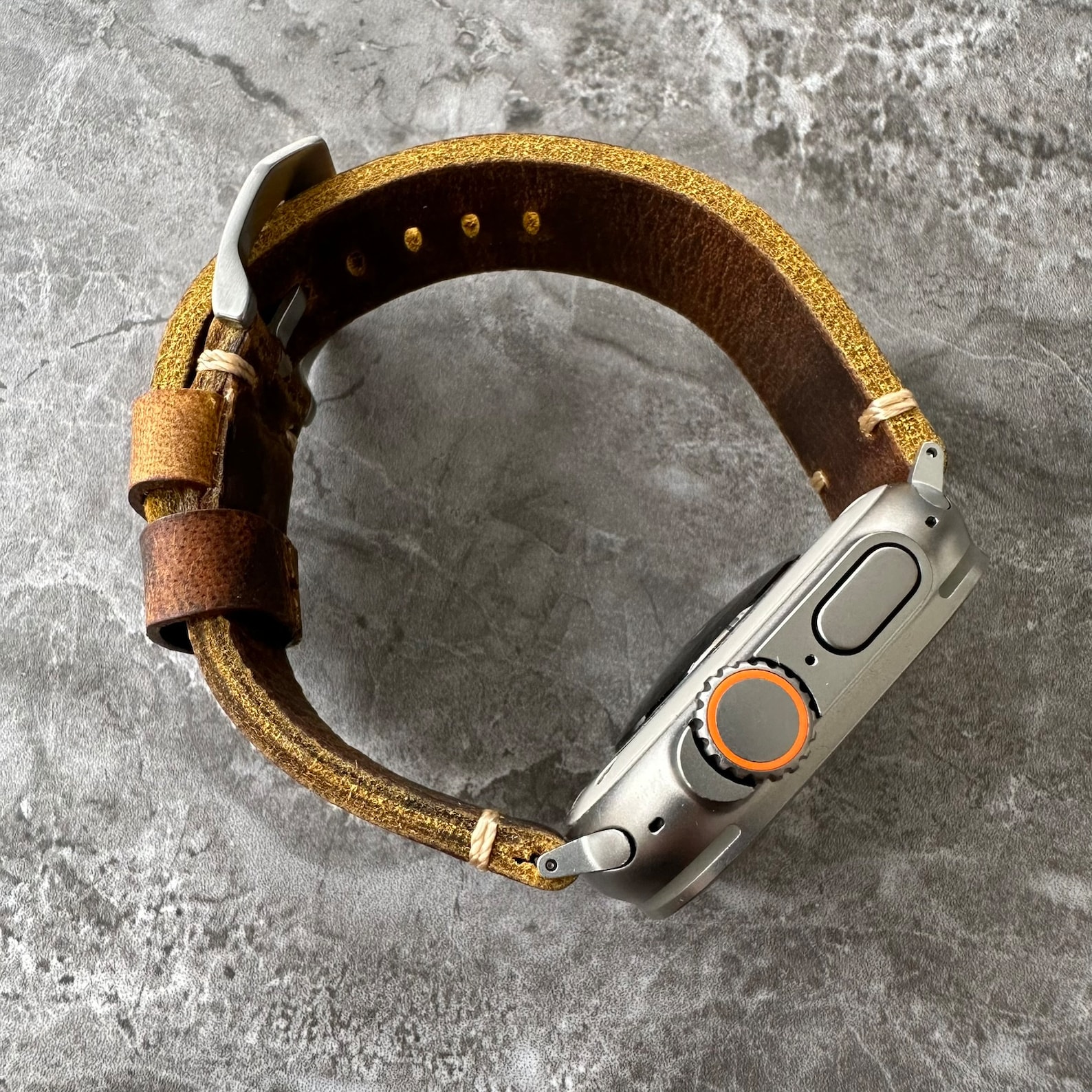 Rustic Apple Watch Engraved Buffalo Leather Apple Watch Ultra Band: Rustic Brown 49mm - Etsy