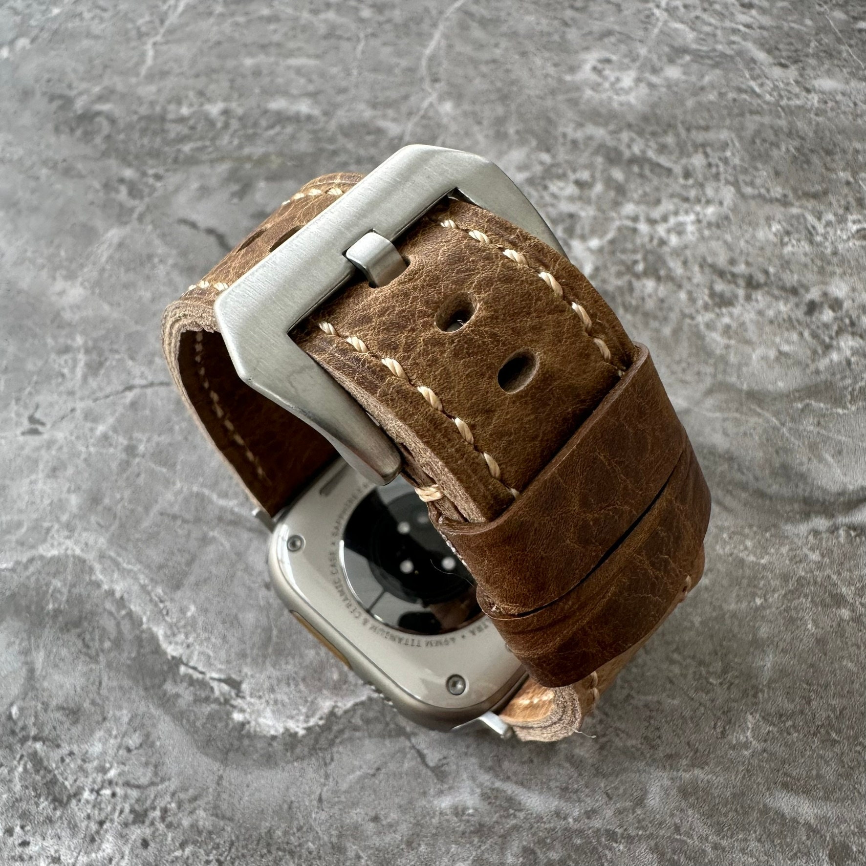 Rustic Apple Watch Engraved Rustic Brown Leather Apple Watch Ultra Band 49mm - Etsy