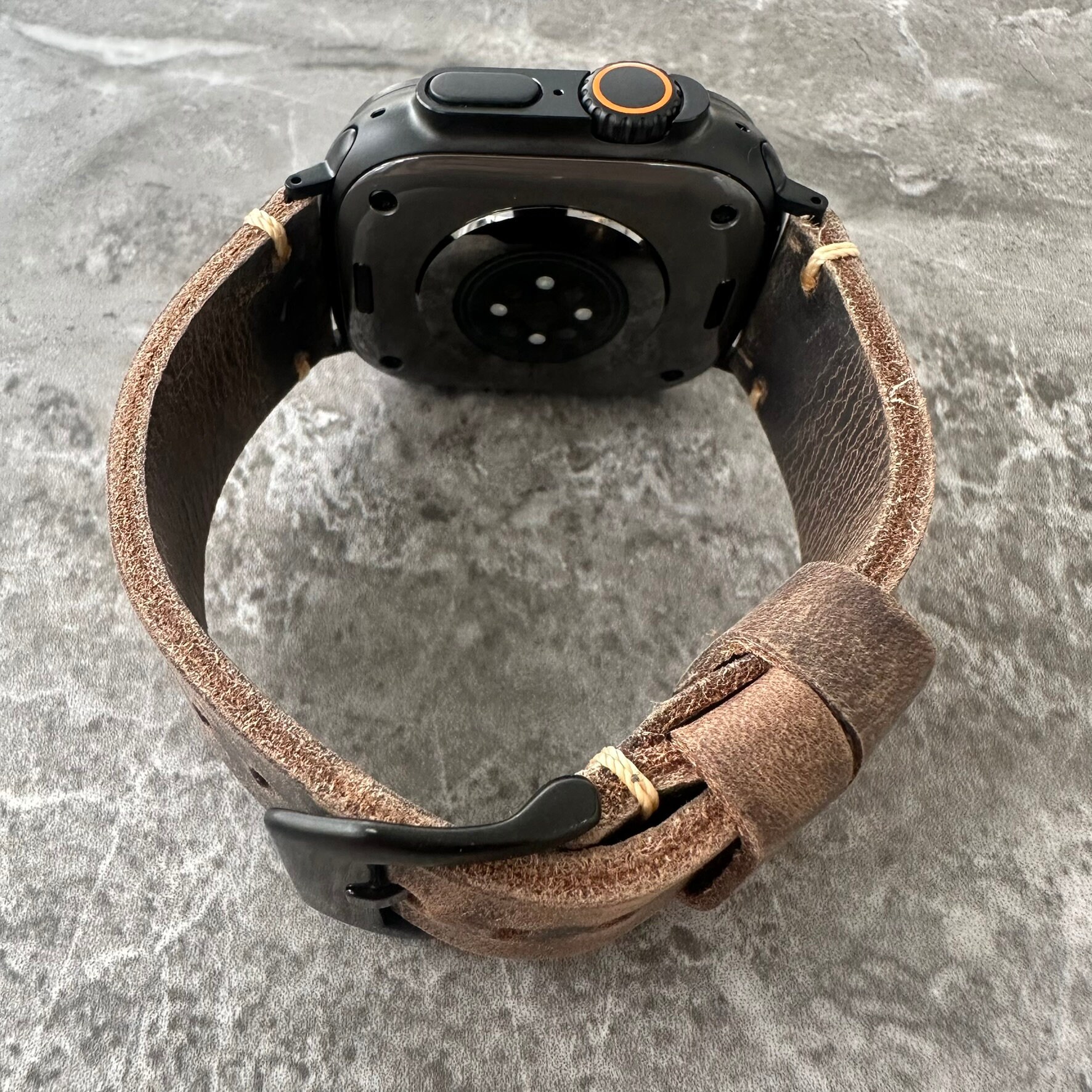 Rustic Apple Watch Rustic Brown Leather Watch Band for Apple Watch Ultra 49mm - Custom ...