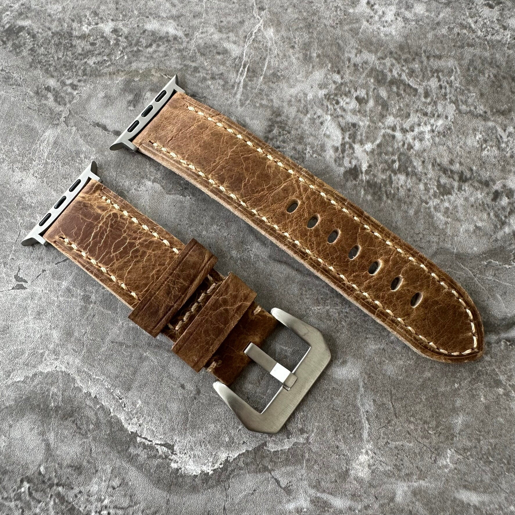 Rustic Apple Watch Engraved Rustic Brown Leather Apple Watch Ultra Band 49mm - Etsy