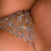 2021 Sexy Heart Rhinestone Body Chains Jewellery Waist Round Panties for Women Crystal Underwear Thong knickers crotchless diamanté silver 