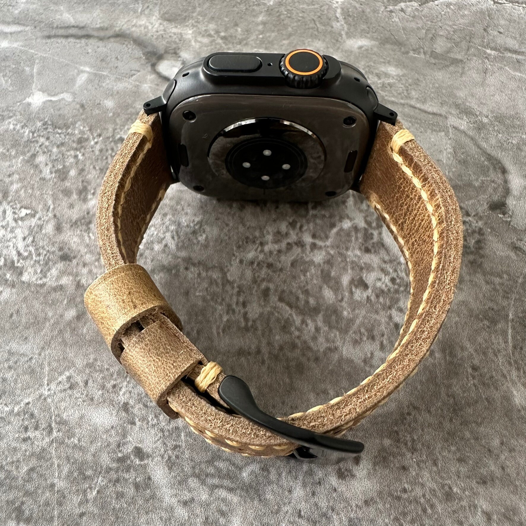 Rustic Apple Watch Engraved Rustic Leather Apple Watch Ultra Band - Cracked Brown 49mm - Etsy