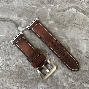 Personalisierte benutzerdefinierte gravierte Premium Quailty Brown Distressed Lychee Lederarmband Band für NEUE Apple-Uhr ultra 1 2 49 mm