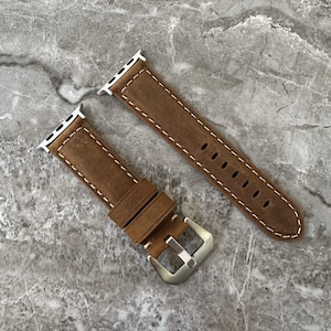 Premium Quailty Brown leather watch strap band for NEW Apple watch ultra 1 2 49mm