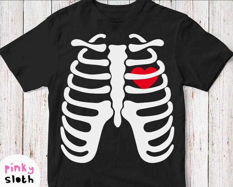 Chest X Ray Svg Skeleton Rib Cage With Heart Svg White File Etsy My