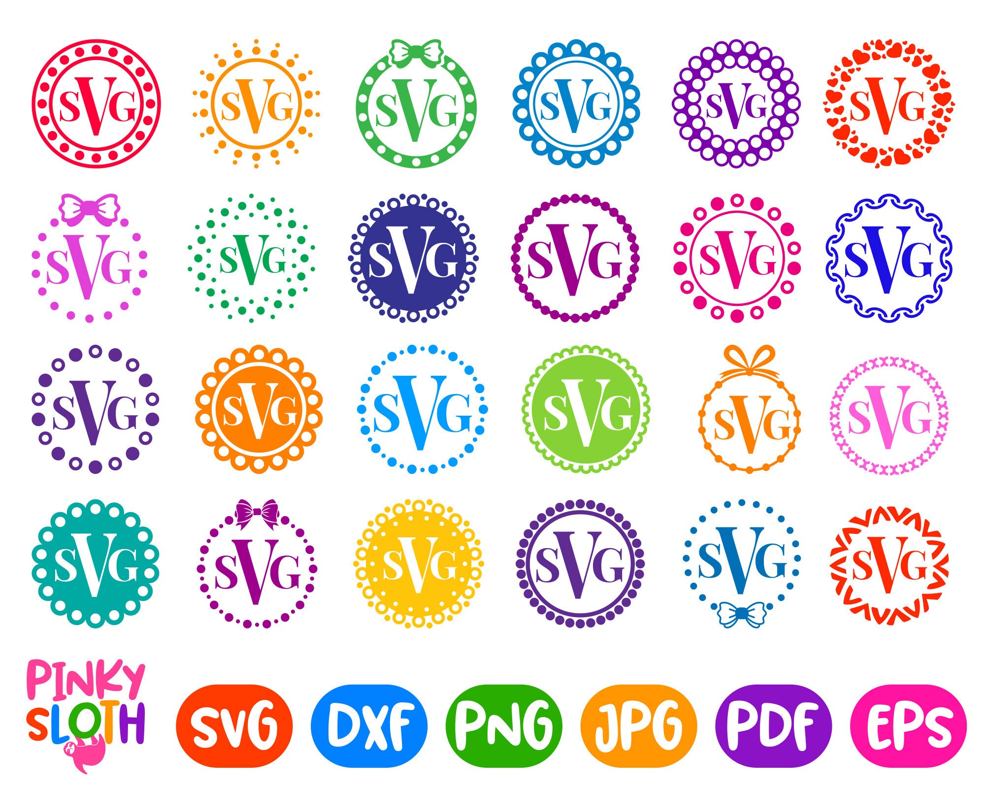 Download Circle Frames Svg Monogram Frame Svg Initial Frames Svg Etsy