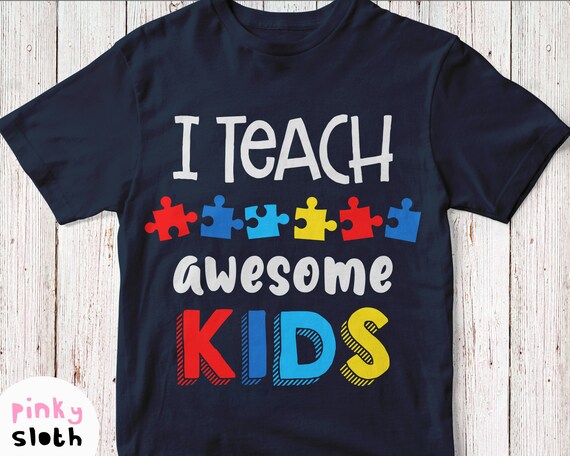 Download Autism Teacher Shirt Svg Instant Download File I Teach Awesome Etsy
