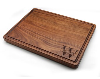 1.25” Thick Extra Large Wood Cutting Board with Feet, Pocket Handles and Juice Groove, 24x18”x1.25 Inches Thick, Gift For Mom