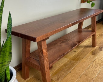 Entryway Bench with Shelf