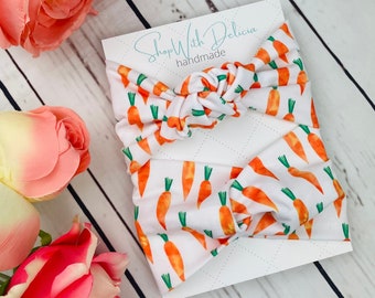 Mommy and Me Headbands, Carrots, Top Knot , Knotted Headband, Head Wrap, Baby Turban, Baby Headband, Easter, Easter Carrots, Spring