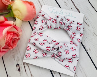 Mommy and Me, Baseball , Top Knot Headband, Knotted Headband, Head Wrap, Baby Turban, Baby Headband, Baseball Season, Softball, opening day