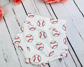 Organic Baseball baby bummies | Baseball opening day shorts | Softball | Organic Cotton Bummies | Gender Neutral