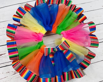 Serape tutu ONLY | baby birthday tutu | Girls ribbon trim tutu | Mexican birthday | cinco de mayo| baby tutu | Birthday Tutu | First Fiesta