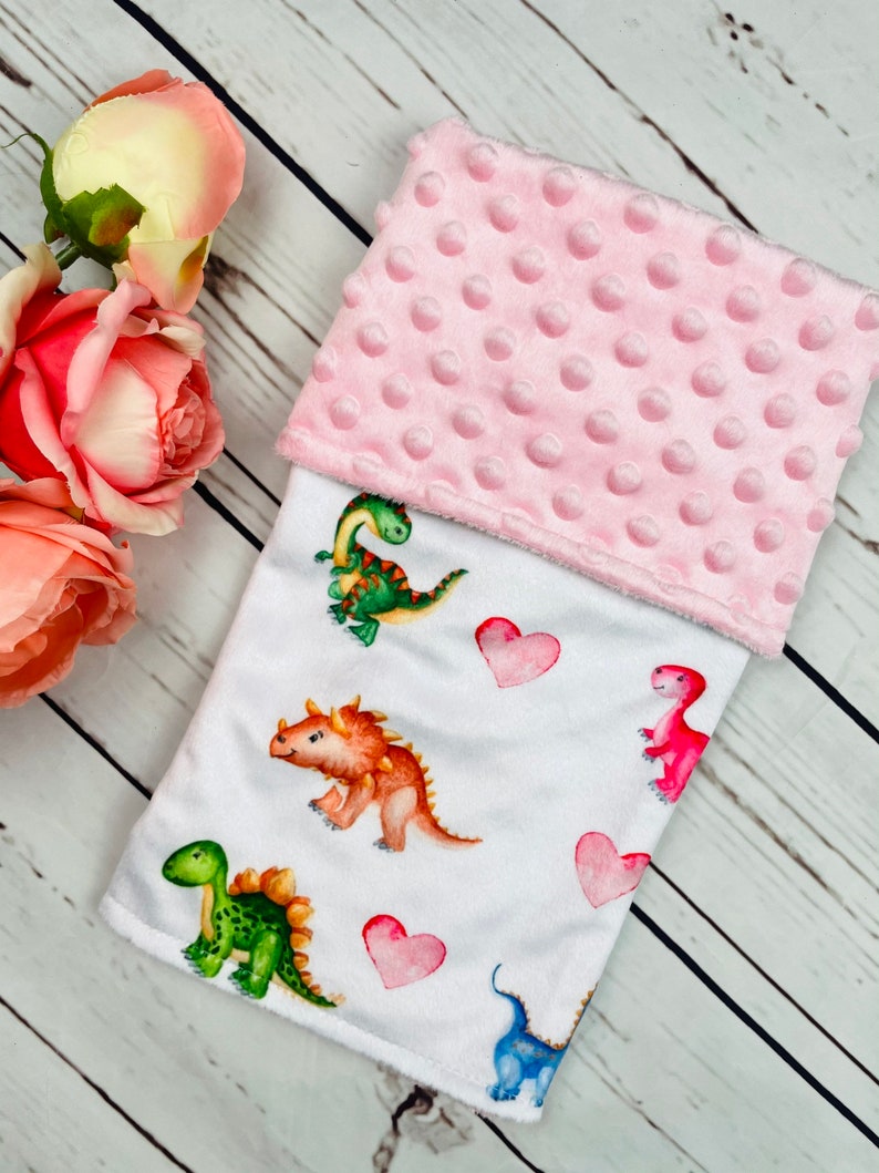 Baby Dinosaur Blanket Baby Lovey Girl Dino Girls Dinosaur Etsy