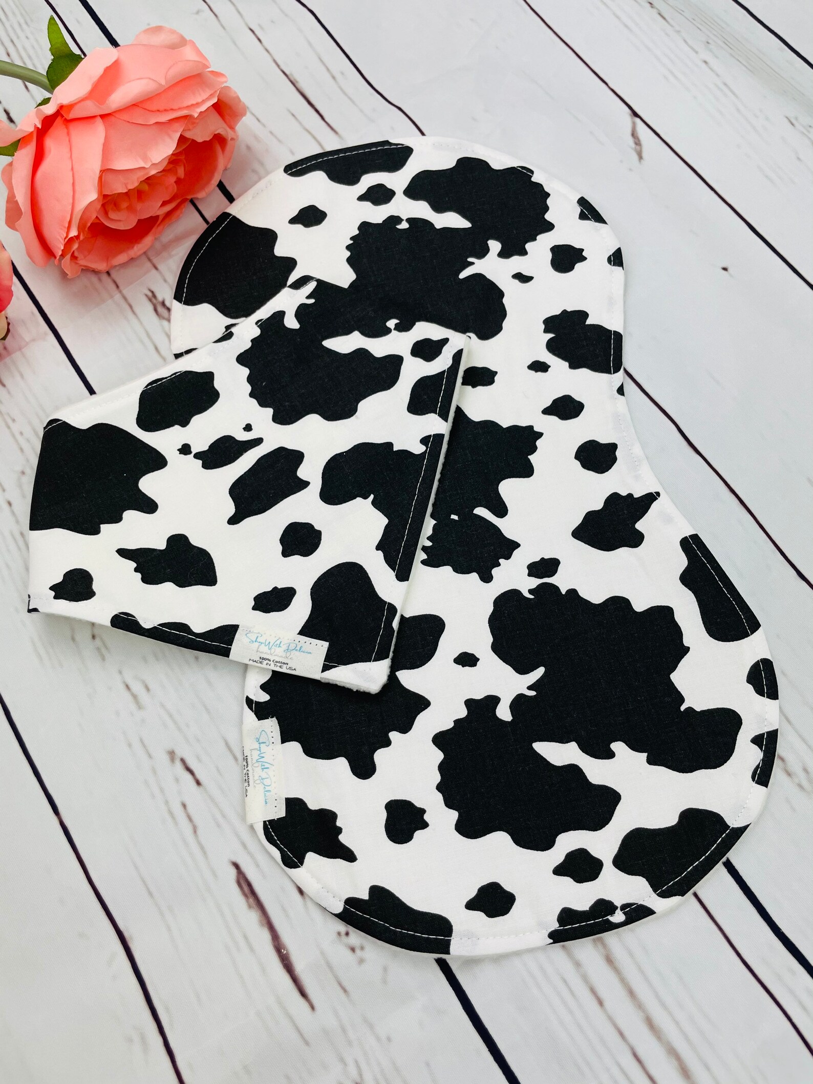 Cotton Burp Cloths Cow Print Burp Cloth Burp Cloth Baby Etsy