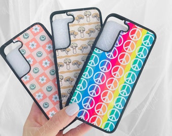Retro inspired phone covers, peace and pride phone covers
