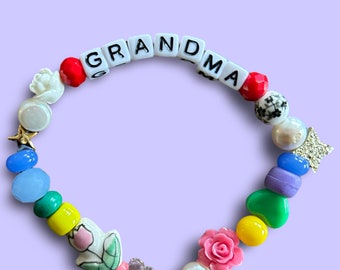GRANDMA Bracelet- Beaded Charms
