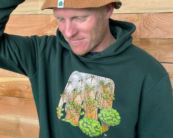 Diseño "TRANSFORMACIN" met een diseño-illustratie van arte-artista, hecha de algodón orgánico. Hoodie met artist design biologisch katoen