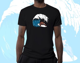Big Wave Sloth Unisex T-shirt Black