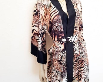 Kimono women,peacock kimono robe, dressing gown, Valentine's day gift for her, XL kimono, XXL kimono, gift for her, vintage style kimono