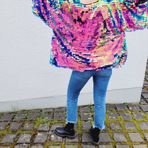 Unisex mermaid sequin kimono/ holographic kimono/ iridescent long kimono/festival sequinned kimono /rave kimono/ men glitter kimono