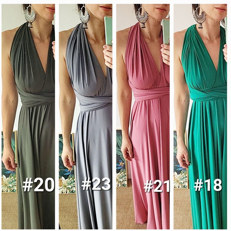 Customized infinity dress, multi wrap dress, black long dress, green summer wedding dress, beach wedding dress, bridesmaid maxi dress Bild 5