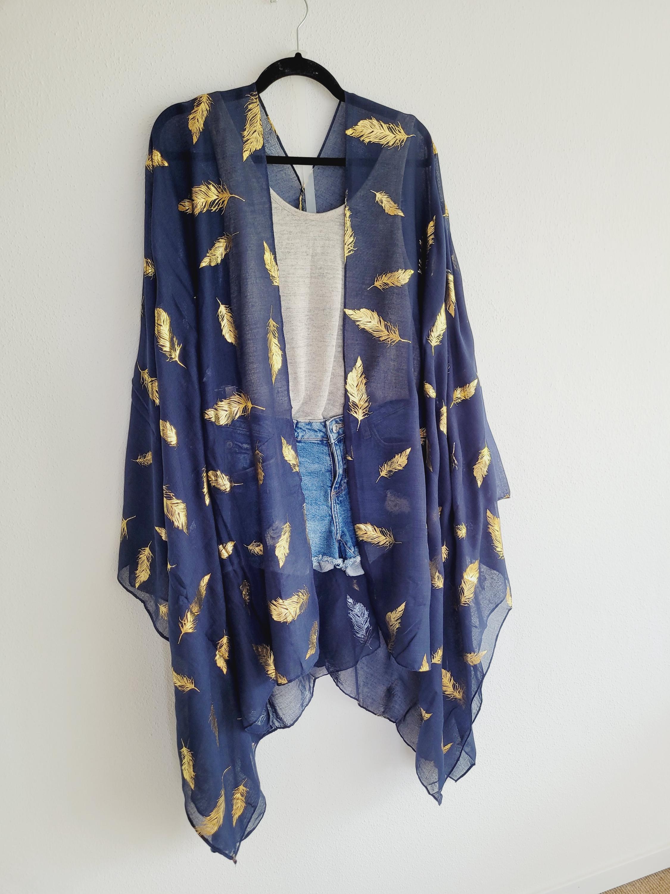 Feather kimono cardigan hot sale