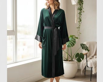 Velvet kimono Women, XXL Kimono Women, Velvet duster, velvet robe, bridesmaid Kimono, dressing gown, bride kimono, bachelorette party kimono