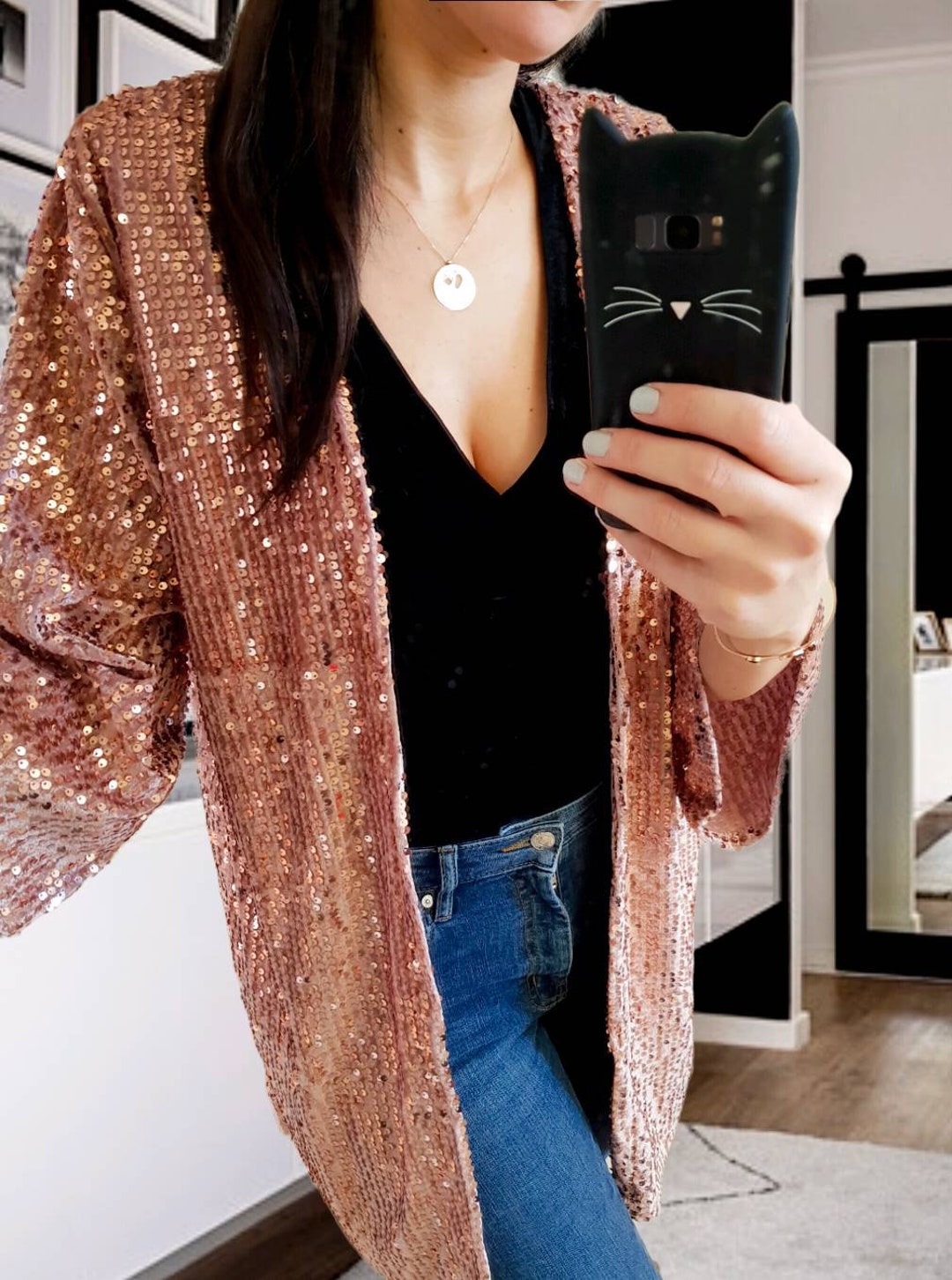 Sequin Velvet Blazer and Pant Set