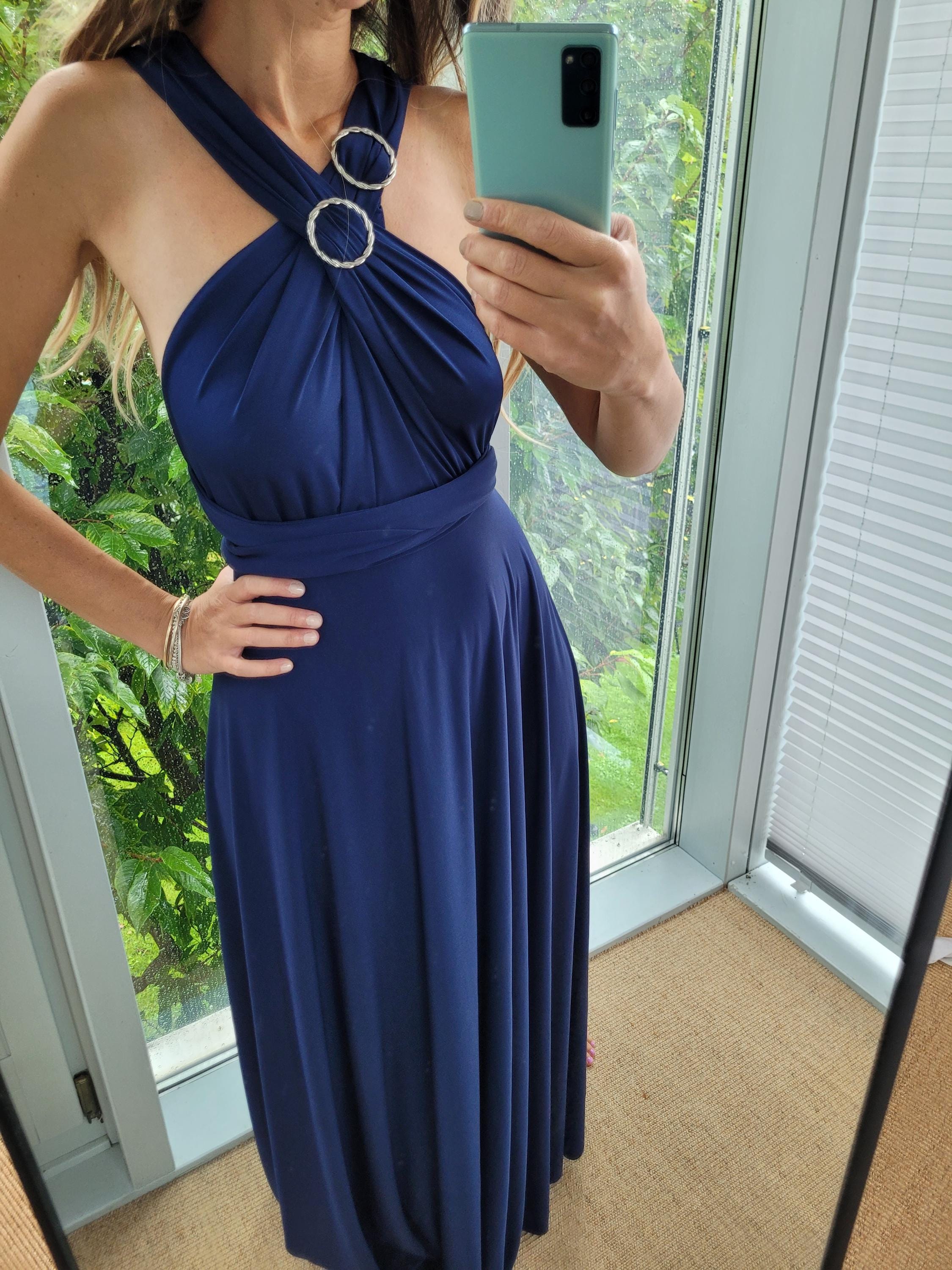 blue green infinity dress Customized Dress, Multi Wrap Dress,blue Long Dress, Sage Green Summer Wedding Dress, Beach Dress, Bridesmaid Maxi turquoise dress