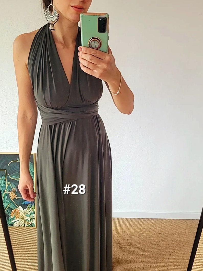 Customized infinity dress, multi wrap dress, black long dress, green summer wedding dress, beach wedding dress, bridesmaid maxi dress Bild 4