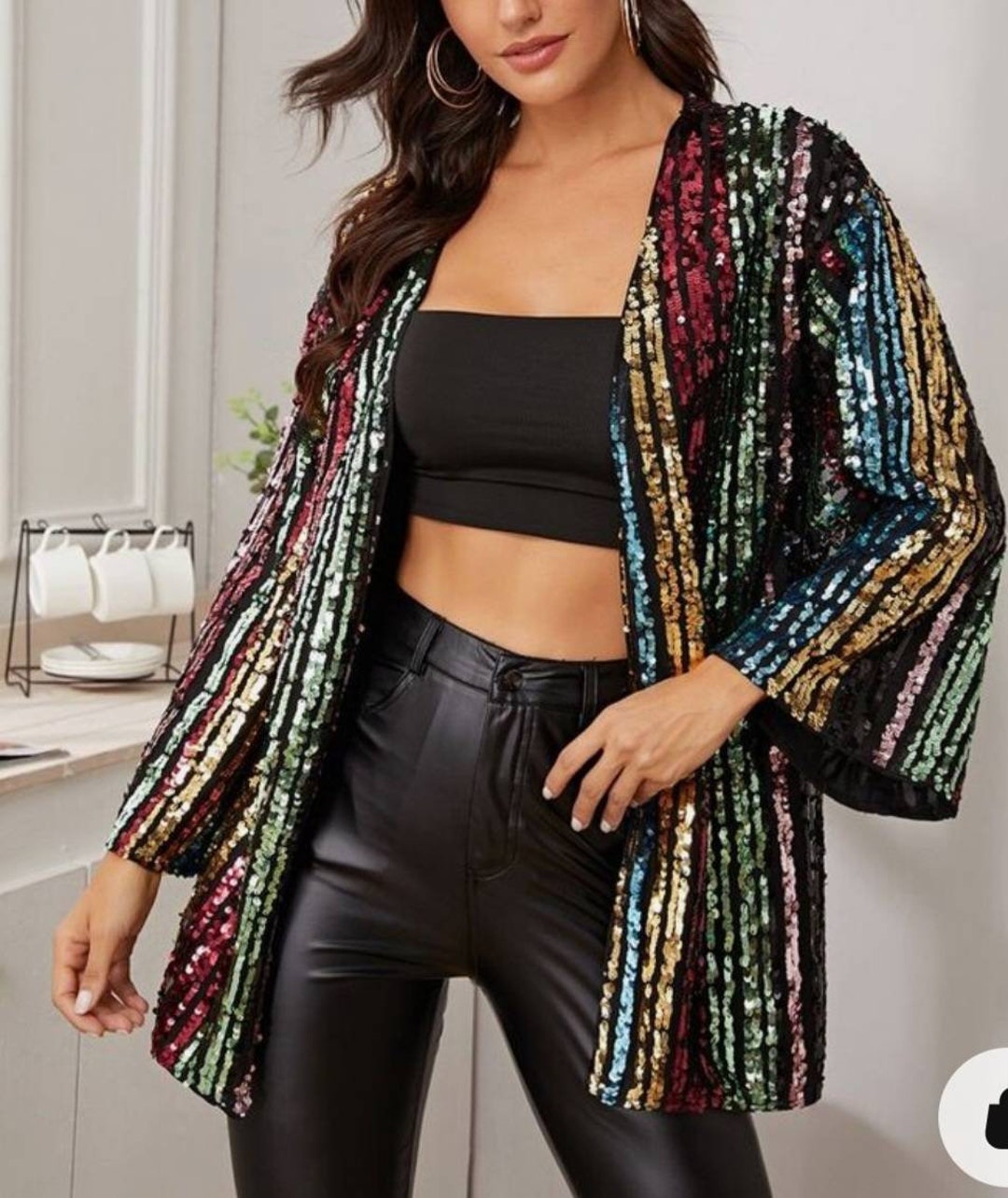 Customized Colorful Sequin Cardigan Oversized Party Jacket - Etsy