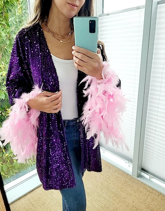 Purple sequin blazer womens hotsell