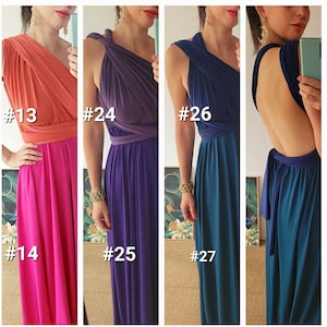 Robe infini personnalisée, robe multi-enveloppement, robe longue noire, robe de mariée dété verte, robe de mariée de plage, robe maxi de demoiselle dhonneur image 6