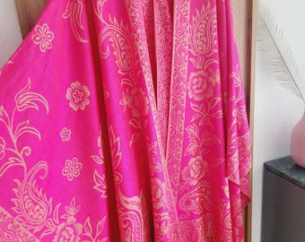 Handgjord kimono för kvinnor, unisex lång boho cardigan, guld, dammblå, lätt cardigan, magenta cardigan, sommarkimono