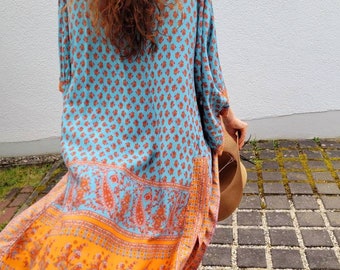 Kimono vintage femme, kimono ouvert femmes, cardigan boho de vacances, cadeau pour elle, long cardigan boho, kimono boho hippie